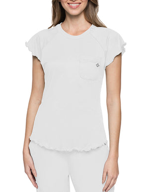 Med Couture Layers Women's 1-Pocket Lettuce-Edge Short Sleeve Underscrub