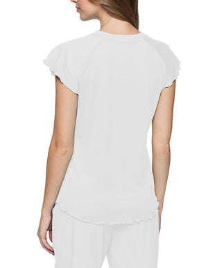 Med Couture Layers Women's 1-Pocket Lettuce-Edge Short Sleeve Underscrub