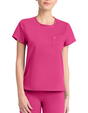 Med Couture Amp Knit Women's 2-Pocket STRETCH Crew Neck Scrub Top
