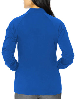 Med Couture Touch Women's 4-Pocket Raglan Sleeve Zip Front Scrub Jacket