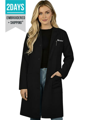 Free Embroidery HeedFit 40 Inch Unisex Classic Long White Lab Coat
