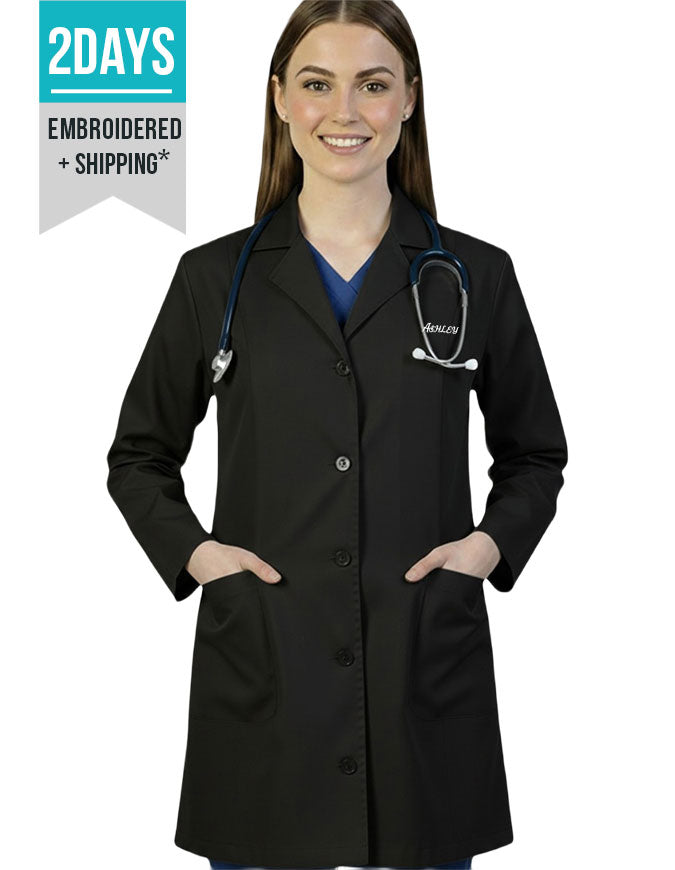 Free Embroidery HeedFit 35 Inch Women's Two Pocket 35 Inches Medical Lab Coat