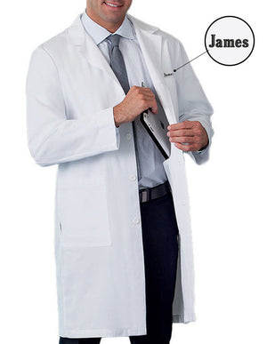 Free Embroidery Meta 38 Inch Men's Five Pockets Lab Coat