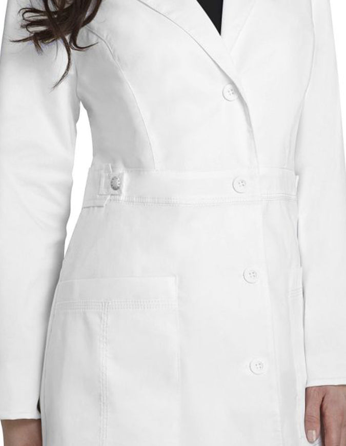 Amazon Lab Tab Free Embroidery Adar Pop-Stretch 36 Inch Women's Tab-Waist Lab Coat