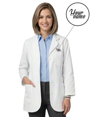 Free Embroidery Labcoat HQ Women's 30" Princess Cut Consultation Coat