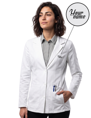 Free Embroidery Labcoat HQ Women's 28" Tailored Consultation Coat