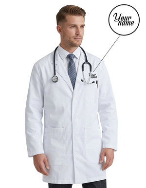 Free Embroidery Labcoat HQ Men's 5-Pocket 37" Lab Coat
