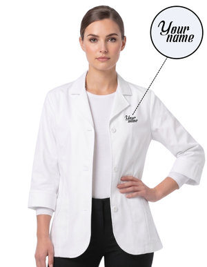 Free Embroidery Labcoat HQ 29 Inches Ladies 3/4 Sleeve Labcoat