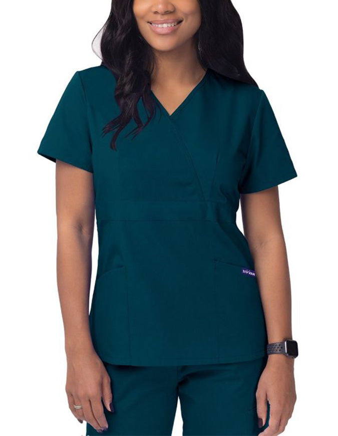 Adar Sivvan Women’s Mock Wrap Scrub Top